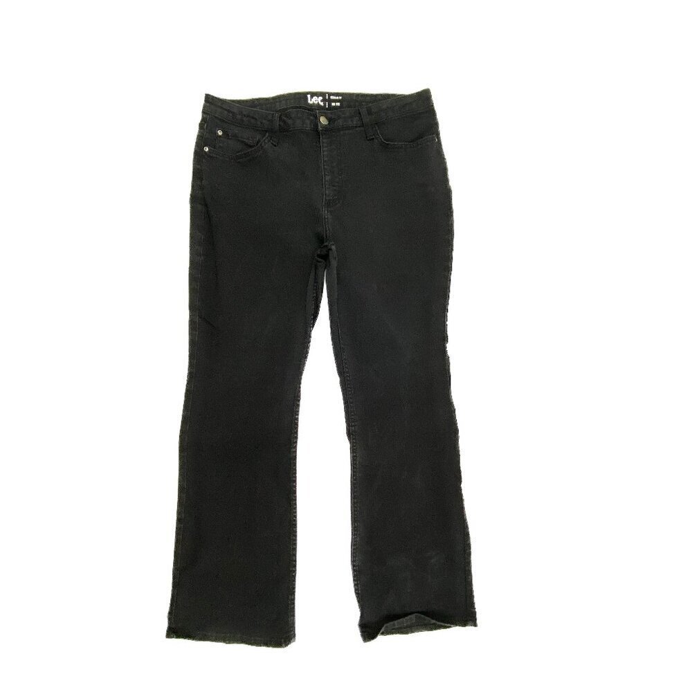 Lee Regular Fit Mid Rise Bootcut Women's size 16P Black Denim Jeans